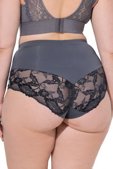Ulla Popken 809385 Formande trosor med spets Antracit - Shapewear - 