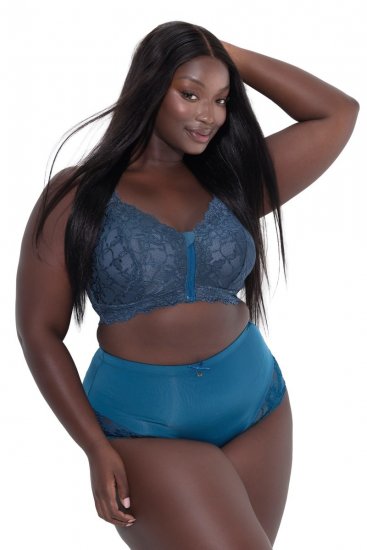 Ulla Popken 809385 Formande trosor med spets Petrol - Shapewear - 