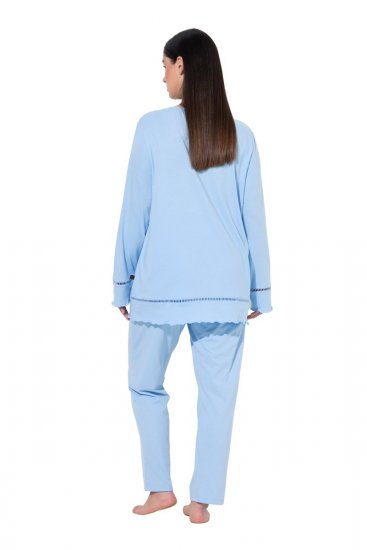 Ulla Popken 810592 Pyjamas med spets Ljusblå - Pyjamas/Loungewear - 