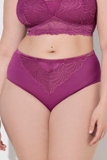 Ulla Popken 811602 Trosor med spets Mörklila - Trosor - 