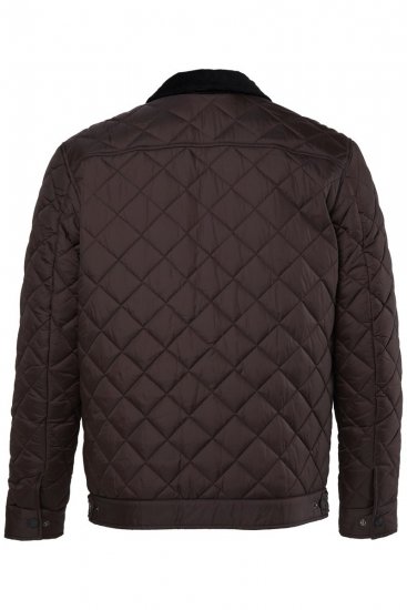 JP1880 811805 Quiltad jacka med manchesterkrage Svartbrun - Jackor - Stora jackor - 2XL-12XL