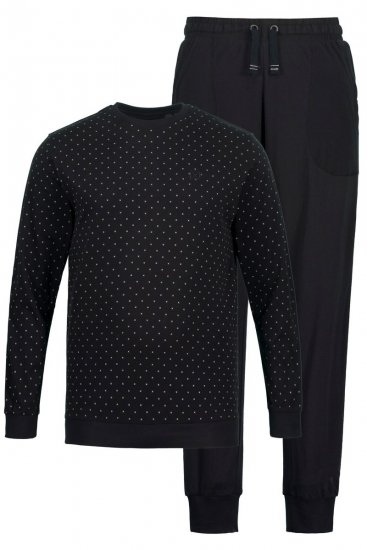 JP1880 Two-piece Pyjamas Long Sleeve and Long Trousers Black - Underkläder & badkläder - Stora underkläder för män