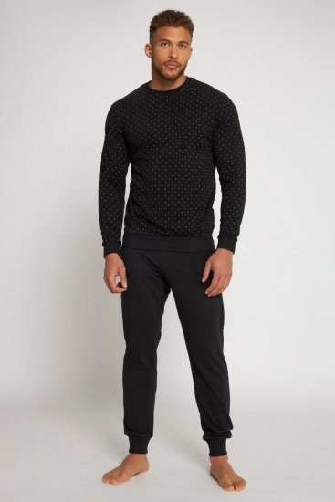 JP1880 Two-piece Pyjamas Long Sleeve and Long Trousers Black - Underkläder & badkläder - Stora underkläder för män