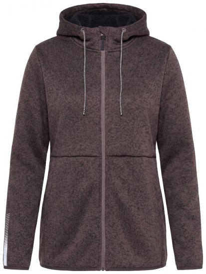 Ulla Popken 812880 Stickfleecejacka med teddyfleece Taupe - Fleecekläder - 