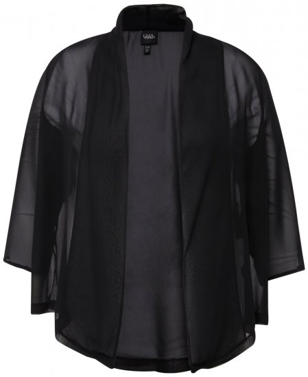 Ulla Popken 817211 Oversize chiffongjacka med sjalkrage Svart - Jackor - Damjackor i stora storlekar