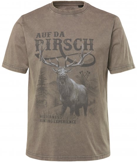 JP1880 Comfortable Fit Vintage Look T-Shirt Ash Gray - T-shirts - Stora T-shirts - 2XL-14XL
