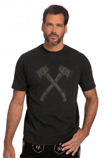 JP1880 Double Axe Design & Vintage Look T-Shirt Black - T-shirts - Stora T-shirts - 2XL-14XL