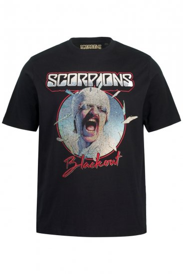 JP1880 Scorpions Blackout Graphic Comfort Fit Band T-Shirt Black - T-shirts - Stora T-shirts - 2XL-14XL