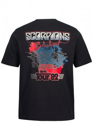 JP1880 Scorpions Blackout Graphic Comfort Fit Band T-Shirt Black - T-shirts - Stora T-shirts - 2XL-14XL