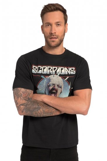 JP1880 Scorpions Blackout Graphic Comfort Fit Band T-Shirt Black - T-shirts - Stora T-shirts - 2XL-14XL