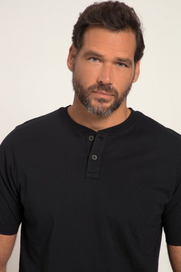 JP1880 818628 Henley t-shirt med magpassform Svart - T-shirts - Stora T-shirts - 2XL-14XL