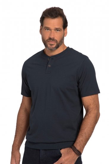 JP1880 818628 Henley t-shirt med magpassform Mörkblå - T-shirts - Stora T-shirts - 2XL-14XL