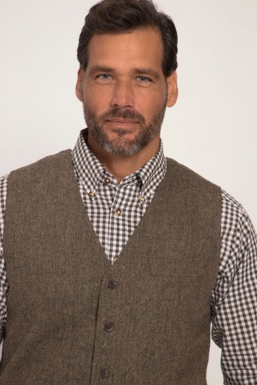 JP1880 Vest Tweed Wool Blend Traditional Light Brown - Kostymer och kavajer - Kostymer i stora storlekar
