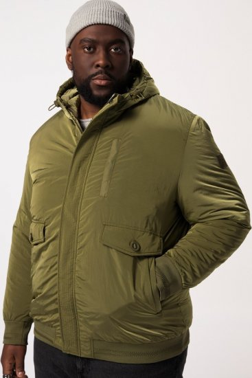 STHUGE Bomber Jacket With Hood Green - Jackor - Stora jackor - 2XL-12XL