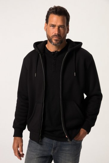 JP1880 820464 Huvjacka med teddyfoder Svart TALL - TALL tröjor - TALL sweatshirts för långa män