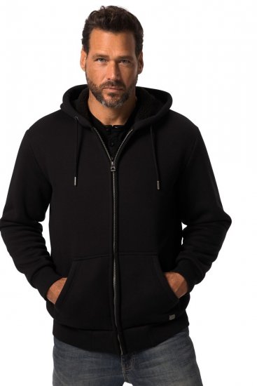JP1880 820464 Huvjacka med teddyfoder Svart TALL - TALL tröjor - TALL sweatshirts för långa män