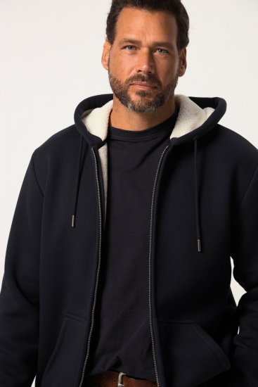 JP1880 820464 Huvjacka med teddyfoder Mörkblå - Tröjor & hoodies - Stora hoodies & tröjor - 2XL-14XL