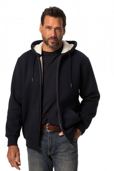 JP1880 820464 Huvjacka med teddyfoder Mörkblå - Tröjor & hoodies - Stora hoodies & tröjor - 2XL-14XL