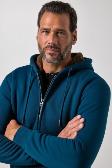 JP1880 820464 Huvjacka med teddyfoder Bläckblå TALL - TALL tröjor - TALL sweatshirts för långa män