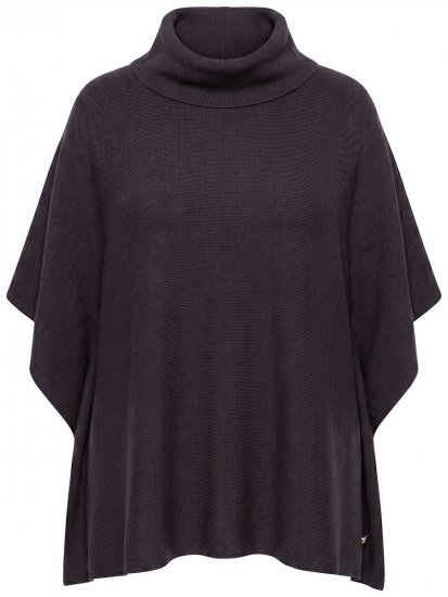 Ulla Popken 820620 Ponchotröja med polokrage Mahognybrun - Ponchos & capes - 