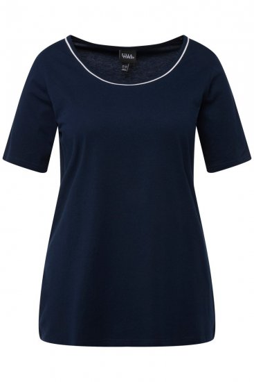 Ulla Popken 821244 Prickig pyjamas Mörkblå - Pyjamas/Loungewear - 