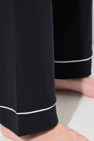 Ulla Popken 823030 Pyjamas med skjortkrage Svart - Pyjamas/Loungewear - 