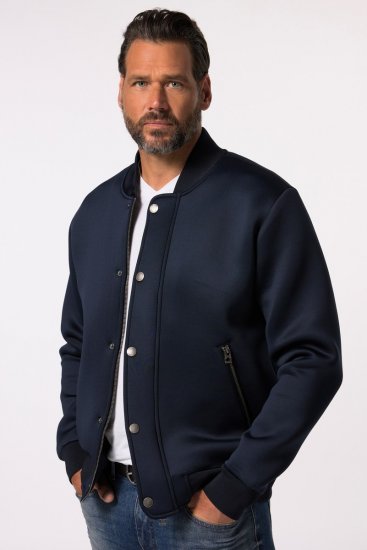 JP1880 College Jacket Scuba Fabric with Zipper Navy - Jackor - Stora jackor - 2XL-12XL