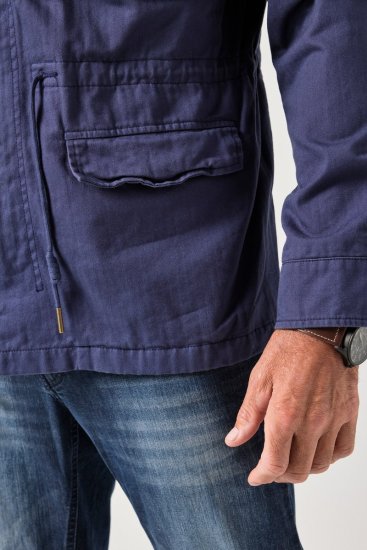 JP1880 Field Jacket with Badges Vintage Look Light Azure Blue - Jackor - Stora jackor - 2XL-12XL