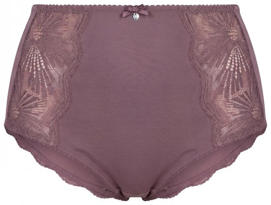 Ulla Popken 825788 Trosor med hög midja och spets Brun - Trosor - 