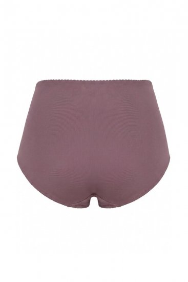 Ulla Popken 825788 Trosor med hög midja och spets Brun - Trosor - 