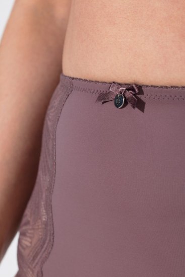Ulla Popken 825788 Trosor med hög midja och spets Brun - Trosor - 