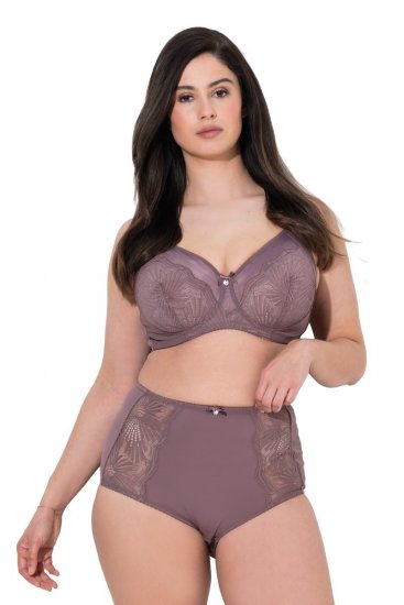 Ulla Popken 825788 Trosor med hög midja och spets Brun - Trosor - 