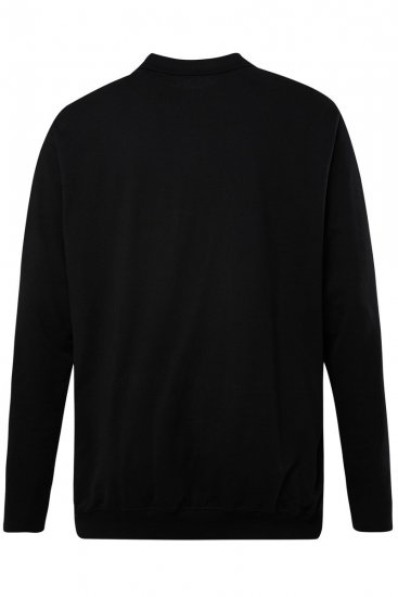 JP1880 827115 Långärmad pikétröja med magpassform Svart - Pikétröjor - Stora pikétröjor - 2XL-8XL