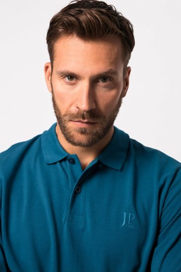 JP1880 Polo Shirt Long Sleeve Blue - Pikétröjor - Stora pikétröjor - 2XL-8XL