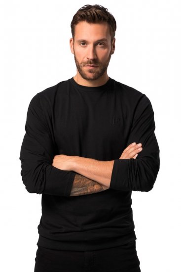 JP1880 827128 Långärmad t-shirt med magpassform Svart - T-shirts - Stora T-shirts - 2XL-14XL