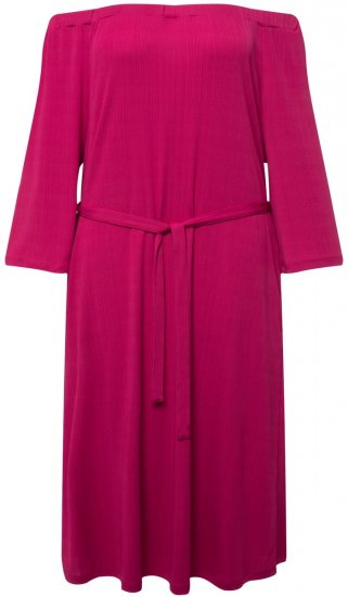 Ulla Popken 827740 Jerseyklänning med 3/4-ärm Rosa - Midiklänningar - Midiklänningar för dam i stora storlekar