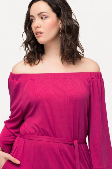 Ulla Popken 827740 Jerseyklänning med 3/4-ärm Rosa - Midiklänningar - Midiklänningar för dam i stora storlekar
