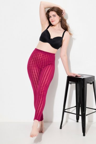 Ulla Popken 828982 Rutiga strumpleggings Bärröd - Strumpbyxor & strumpor - 