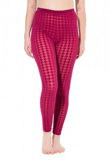 Ulla Popken 828982 Rutiga strumpleggings Bärröd - Strumpbyxor & strumpor - 