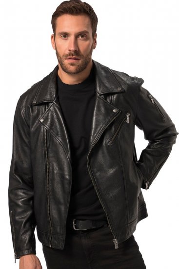 JP1880 830586 Bikerjacka i lammnappa Svart - Jackor - Stora jackor - 2XL-12XL