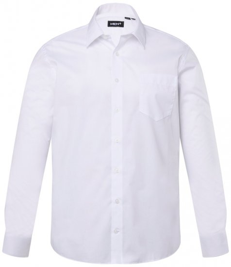 Men+ 753 Långärmad Business-skjorta med klassisk krage Vit - Skjortor - Stora skjortor - 2XL-8XL