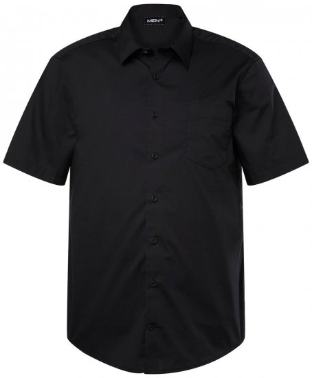 Men+ 756 Kortärmad Business-skjorta med klassisk krage Svart - Skjortor - Stora skjortor - 2XL-8XL