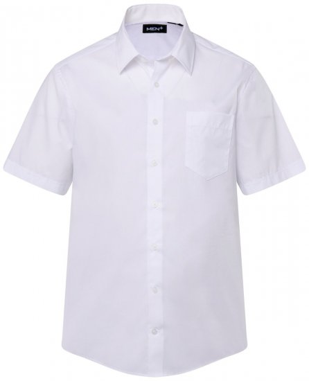 Men+ 756 Kortärmad Business-skjorta med klassisk krage Vit - Skjortor - Stora skjortor - 2XL-8XL