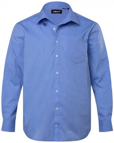 Men+ 757 Långärmad Business-skjorta med öppen krage Ljusblå - Skjortor - Stora skjortor - 2XL-8XL