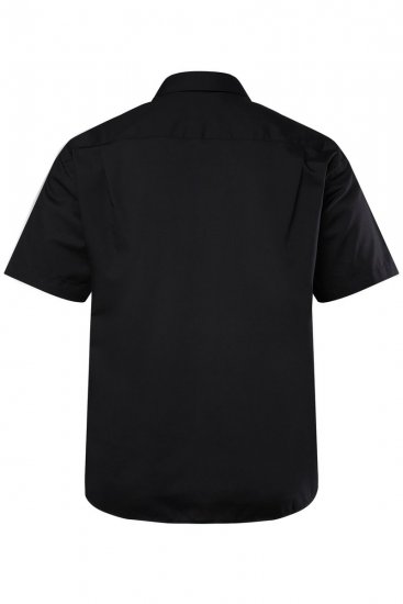 Men+ 758 Kortärmad Business-skjorta med öppen krage Svart - Skjortor - Stora skjortor - 2XL-8XL