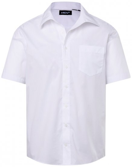 Men+ 758 Kortärmad Business-skjorta med öppen krage Vit - Skjortor - Stora skjortor - 2XL-8XL