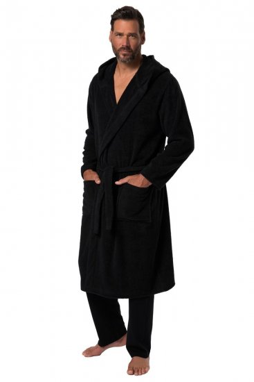 JP1880 Bathrobe Terry Black - Underkläder & badkläder - Stora underkläder för män