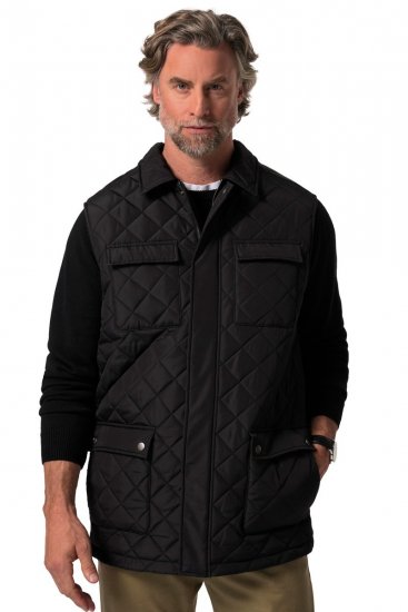 Boston Park 593 Quiltad väst med skjortkrage Svart - Jackor - Stora jackor - 2XL-12XL
