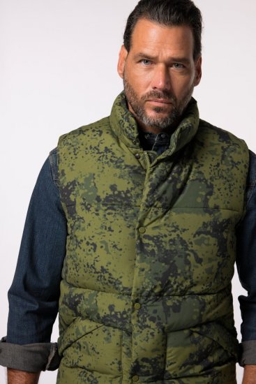JP1880 831610 Quiltad väst i kamouflage Grön - Jackor - Stora jackor - 2XL-12XL