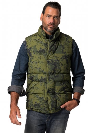 JP1880 831610 Quiltad väst i kamouflage Grön - Jackor - Stora jackor - 2XL-12XL